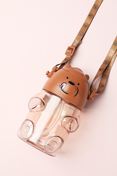 Miniso We Bare Bears Lisanslı Figür Plastik Suluk (600ml) - Boz Ayı