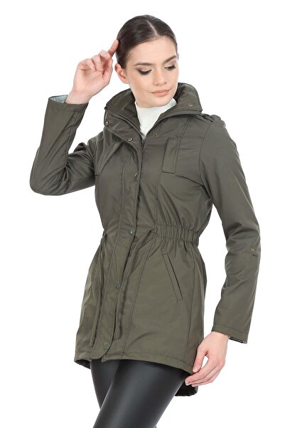 Mossta Trench de damă cu talie elastică kaki