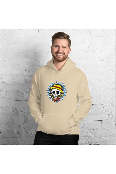Moda Glo Φούτερ Unisex One Piece Skull Head με κουκούλα