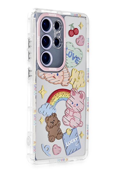 Hatreds Samsung Galaxy S24 Ultra Kılıf Aynalı ve Desenli Kenar Silikon Kapak