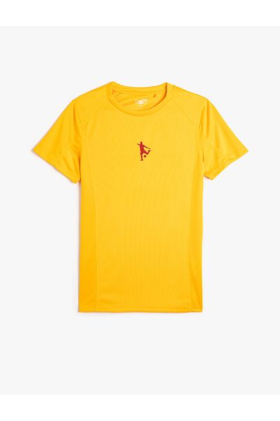 Koton Sport-T-Shirt mit Fußballmotiv auf der Rückseite, entspannter Schnitt, Rundhalsausschnitt