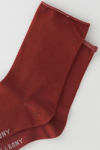 Katia&Bony Dark Red Colored Modal Thin Socks - Elasticless