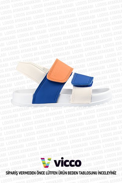 Vicco Krixi Model Baby Boy and Kids Sandals White/Sax Blue