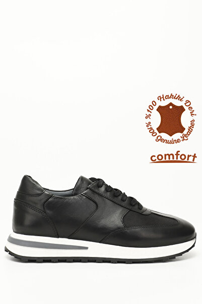 GÖNDERİ(R) Pánské černé šněrovací tenisky z pravé kůže