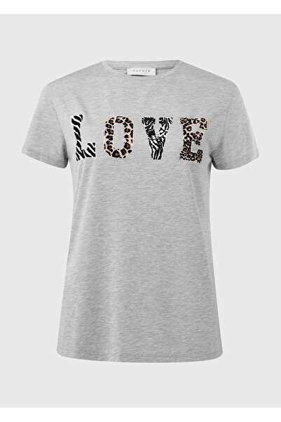 Kübra Tekstil Γυναικείο μπλουζάκι με βελούδινη στάμπα Plus Size Options