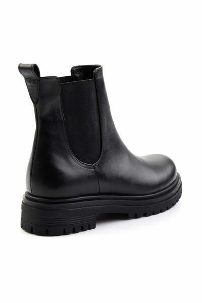 Bambi Siyah Hakiki Deri Kadın Bot & Bootie K02666414003