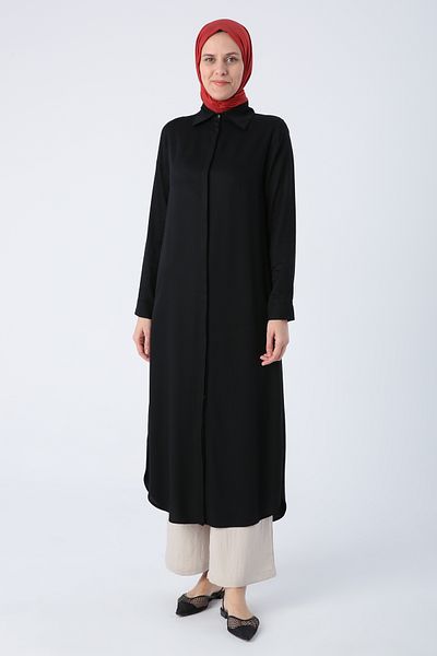 ALLDAY Black Hidden Placket Shirt Tunic