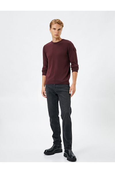 Koton Tricotaj de bază Pulover Decolteu Crew Slim Fit Mânecă lungă