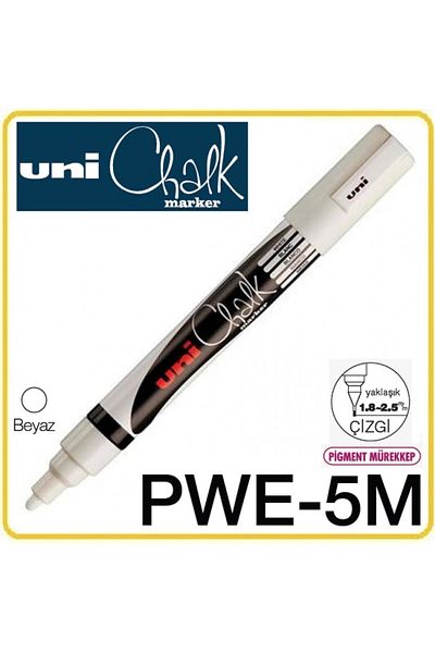 UNİ-BALL Uni Chalk Water Based Black Board Marker 1.8-2.5 White