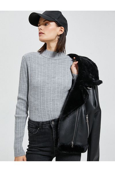 Koton Half Turtleneck Ribbed Knitwear Sweater