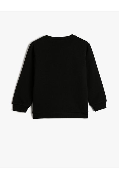 Koton Sweatshirt Long Sleeve Crew Neck Tiger Print Detailed