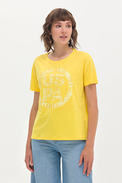 U.S. Polo Assn. Tricou galben guler rotund pentru femei 50262944-VR094