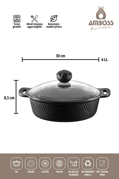 Amboss Quartz 30 Cm Cast Iron Flat Pot