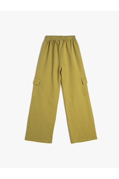 Koton Wide Leg Basic Cargo Sweatpants Tie Waist Cotton