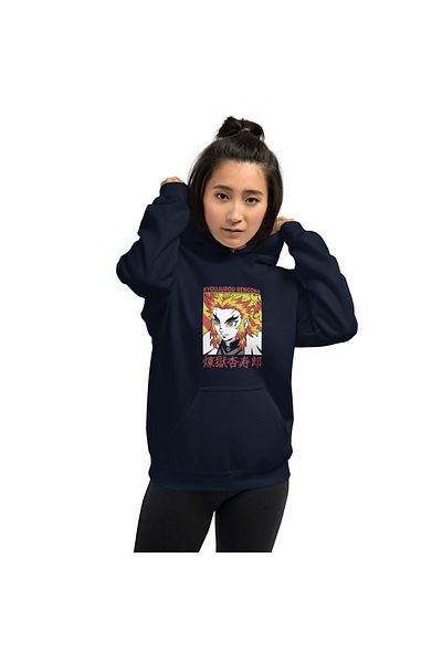 Moda Glo Φούτερ Unisex Kyoujorou Rengoku με στάμπα με κουκούλα