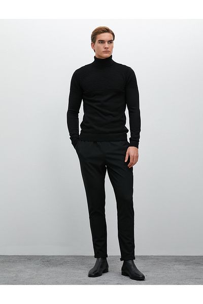 Koton Turtleneck Sweater Slim Fit Textured Long Sleeve