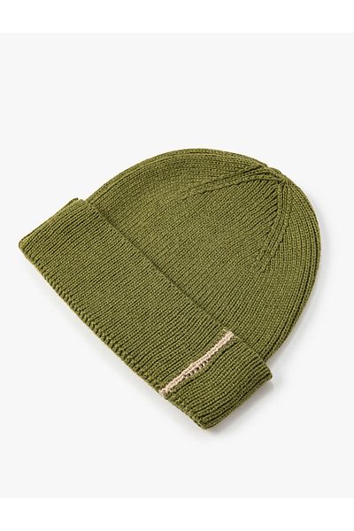 Koton Basic Knitted Beret with Fold Detail and Stripe Pattern