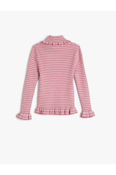 Koton Sweater Turtleneck Long Sleeve Ribbed Ruffle Detail