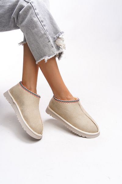 Riccon Γυναικείες κοντές άνετες μπότες Giselsaria Beige - 00121020