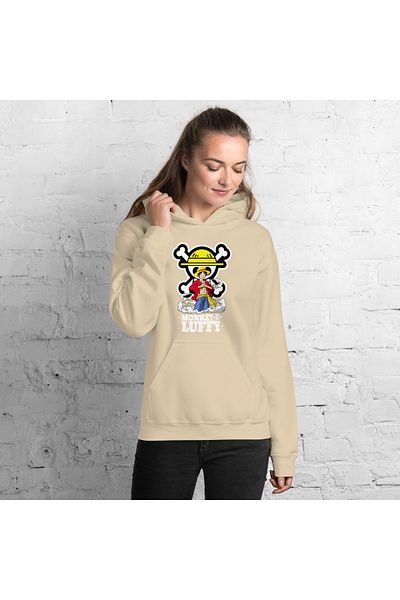 Moda Glo Φούτερ Unisex Luffy One Piece με στάμπα με κουκούλα