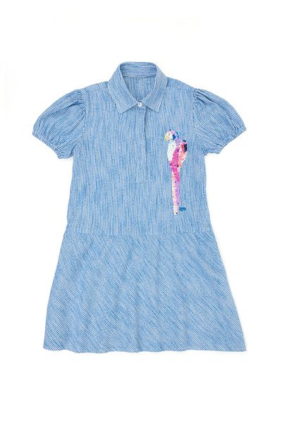 U.S. Polo Assn. Girl's Saks Short Sleeve Woven Dress 50262735 -Vr045
