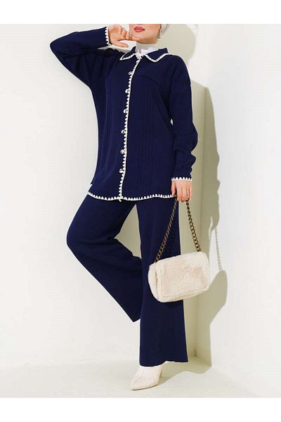 Lavanta Tekstil Hijab Knitwear Double Set