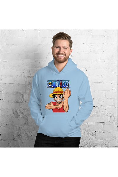 Moda Glo Hanorac unisex Monkey D. Luffy One Piece imprimat cu glugă