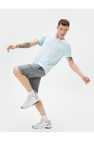 Koton Αθλητικό T-Shirt Crew Neck Reflector με εμπριμέ κοντό μανίκι