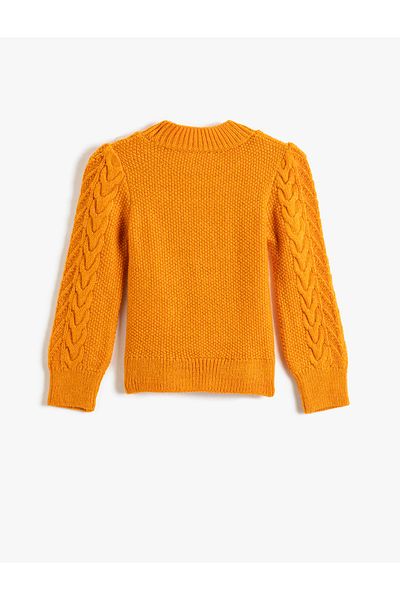 Koton Hair Knit Sweater Long Sleeve High Collar
