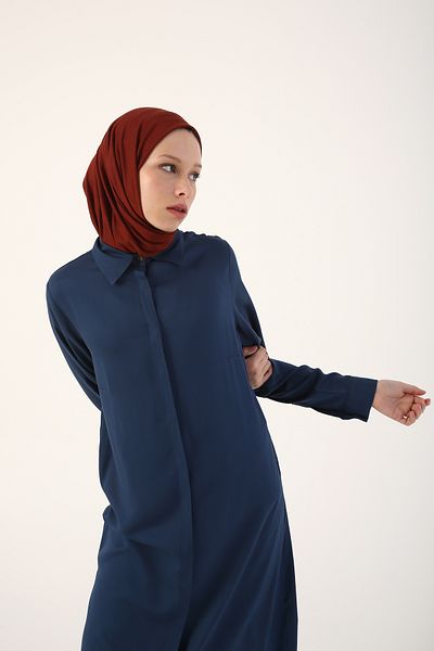 ALLDAY Indigo Hidden Placket Shirt Tunic