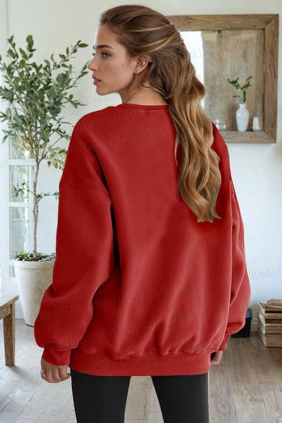 Millionaire Női Red Dreamer Printed 0 Crew Neck Oversize bő szabású polár pulóver