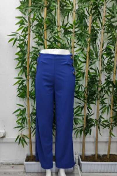 Mossta Saks Кольорові імпортні крепові штани - з ґудзиками та широкими штанинами