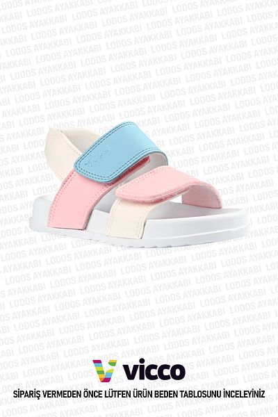 Vicco Krixi Model Baby Girl and Kids Sandals White/Pink