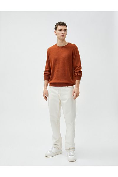 Koton Basic Knitwear Sweater Crew Neck Slim Fit Long Sleeve