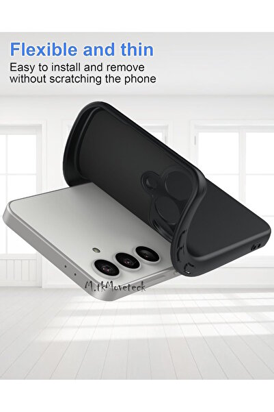 m.tk moveteck Samsung Galaxy S24 Fe Kılıf Lansman Kamera Korumalı içi Kadife Yumuşak Renkli Silikon Mat Hisli