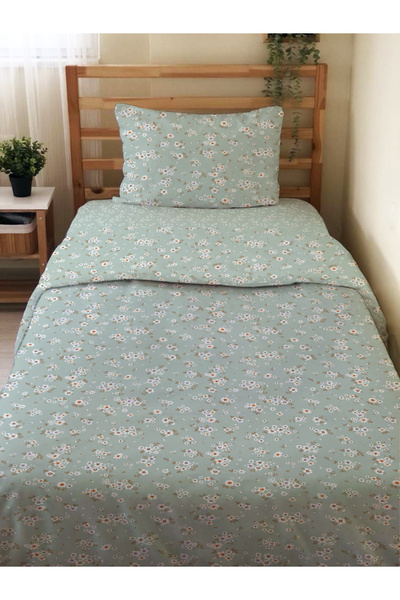 Evmila Çiçek Desenli Çarşafsız 2'li Takım Baskılı Tek Kişilik Nevresim Takımı...
