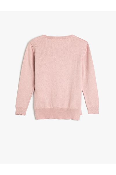 Koton Unicorn Sweater Long Sleeve Crew Neck Sequin Embroidered