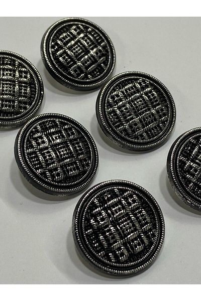 karantuhafiye Trench Coat Blazer Jacket Button Set Straw Model Silver Black Atlamlı