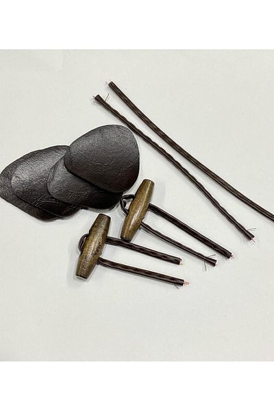 karantuhafiye Leather Britli Wooden Shepherd Button / Wooden / Set of 2