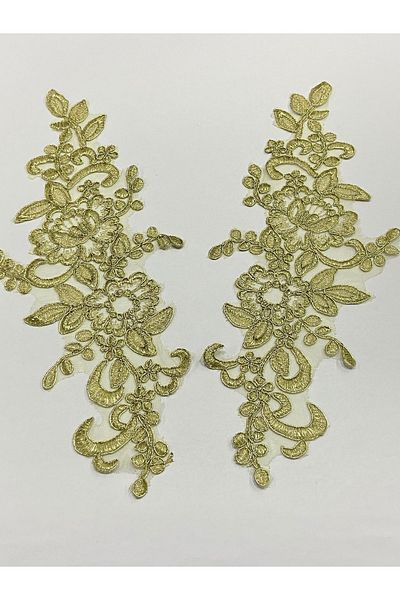 karantuhafiye Glitter and Guipure Applique - Set of 2
