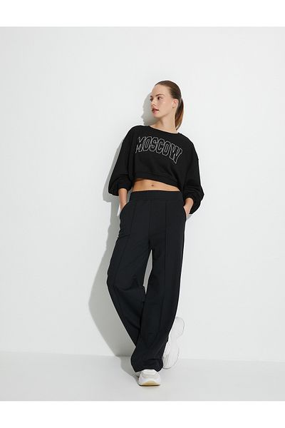 Koton Crop Sport Sweat Printed Relax Fit
