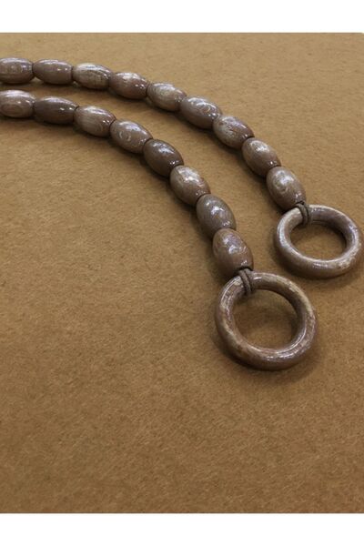 karantuhafiye Bag Handle Wooden Beaded Almond Model