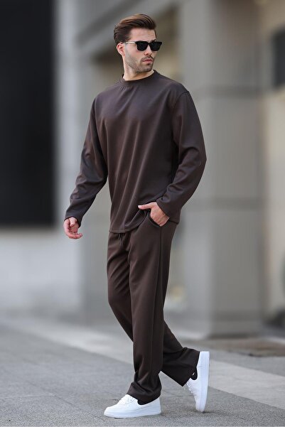 Madmext Kahverengi Basic Uzun Kollu Eşofman Takımı 5960