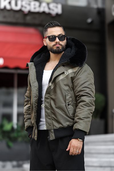RHONES ΑΝΔΡΙΚΟ ΠΑΛΤΟ BOMBER ΜΕ ΚΟΥΚΟΥΛΑ ΓΟΥΝΑ