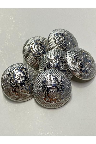 karantuhafiye Trench Coat And Blazer Jacket Button Set Silver 2.3 Cm / Arma model