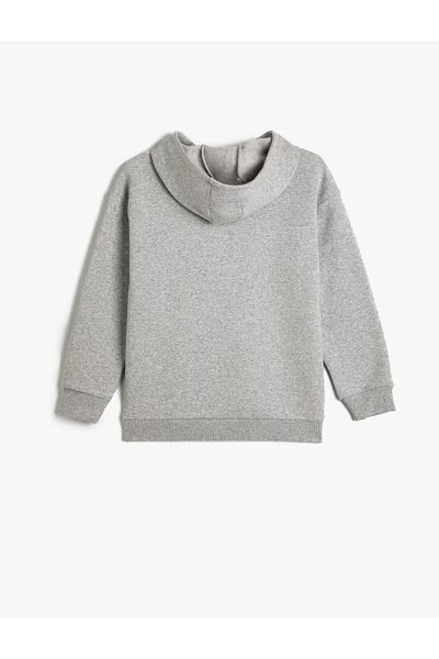 Koton Hooded Sweatshirt Slogan Printed Long Sleeve Hoodie