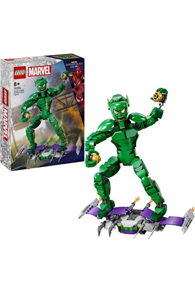 LEGO Marvel Green Goblin Construction Figure 76284 – Buildable Supervillain with Glider and Pumpki