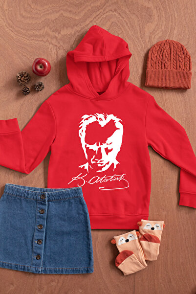 MAGORS SILUETA ATATURK IMPRIMAT HANORAC CU CAPUCĂ FĂRĂ BUSTE 3 fire pentru copii