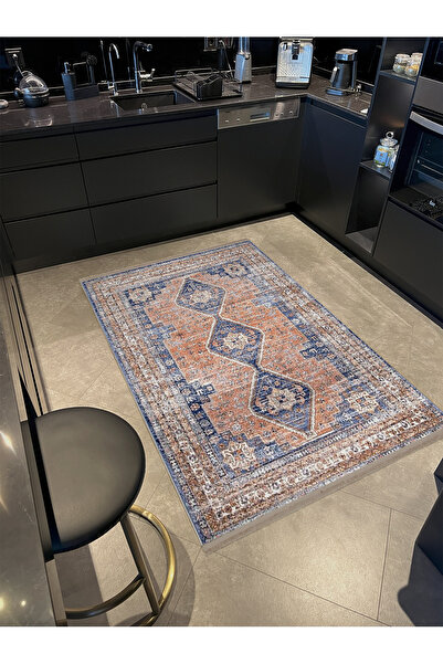 Rugs Modern Halı Колекция Юг Оранжево-синя тема Традиционен десен Винтидж Дек...