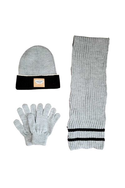 Aware Time Kitti 9-15 ani Băiat Eșarfă Beanie Mănuși Set 3 piese